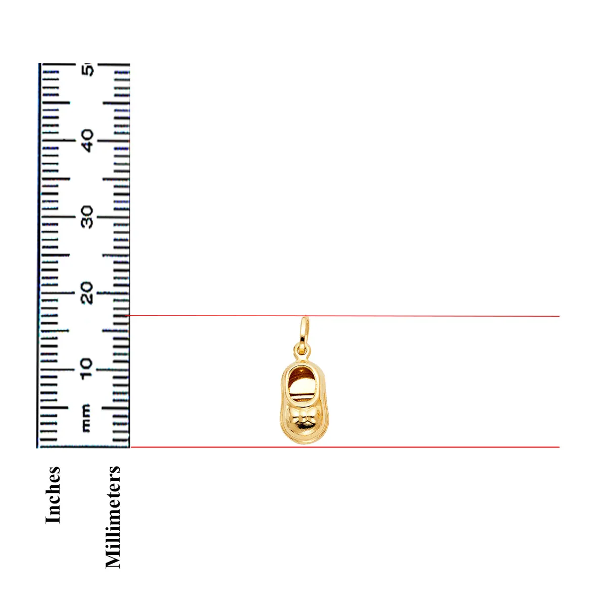 14K Yellow Gold Shoes Pendant