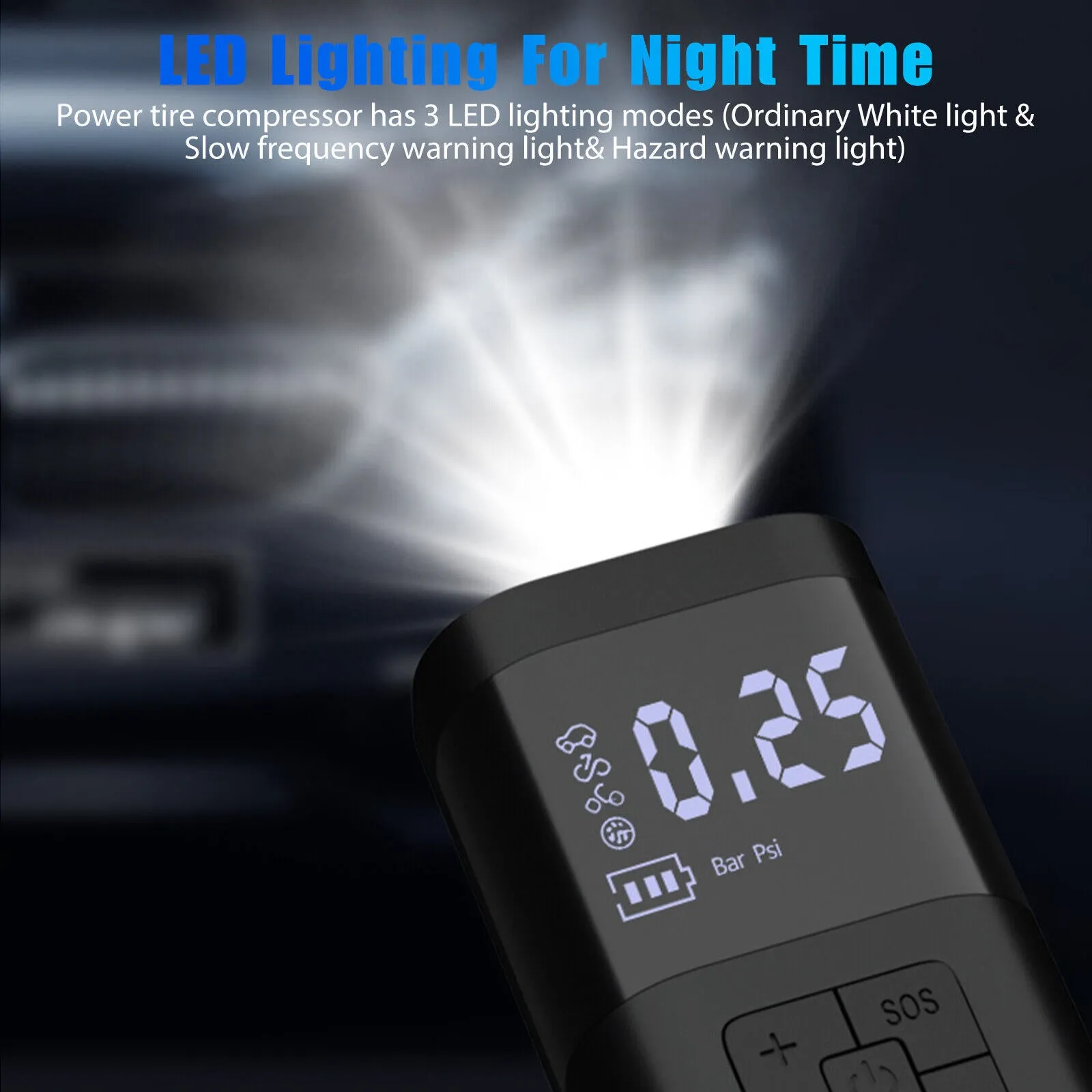 150psi Car Digital Electric Tire Inflator Portable LCD Car