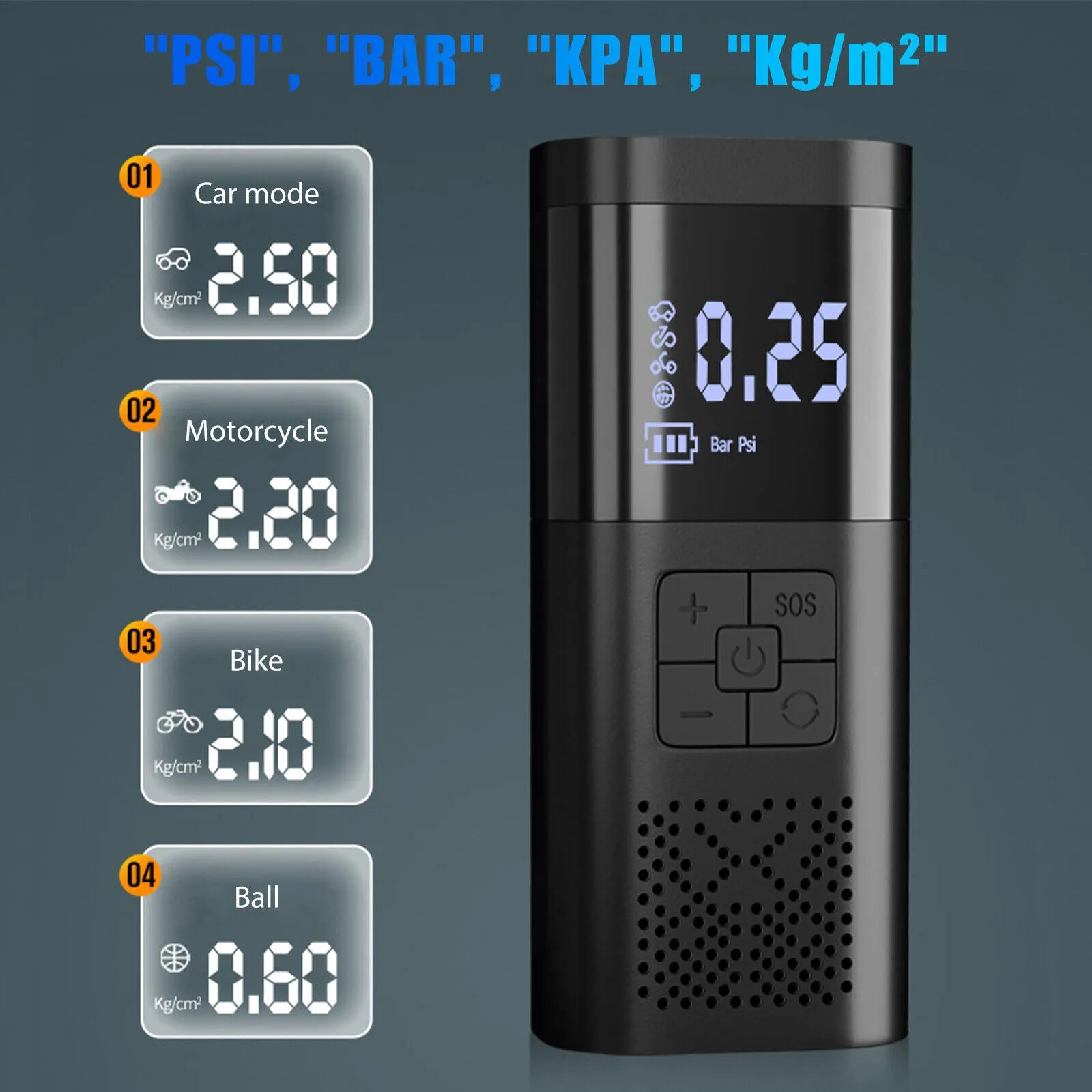 150psi Car Digital Electric Tire Inflator Portable LCD Car