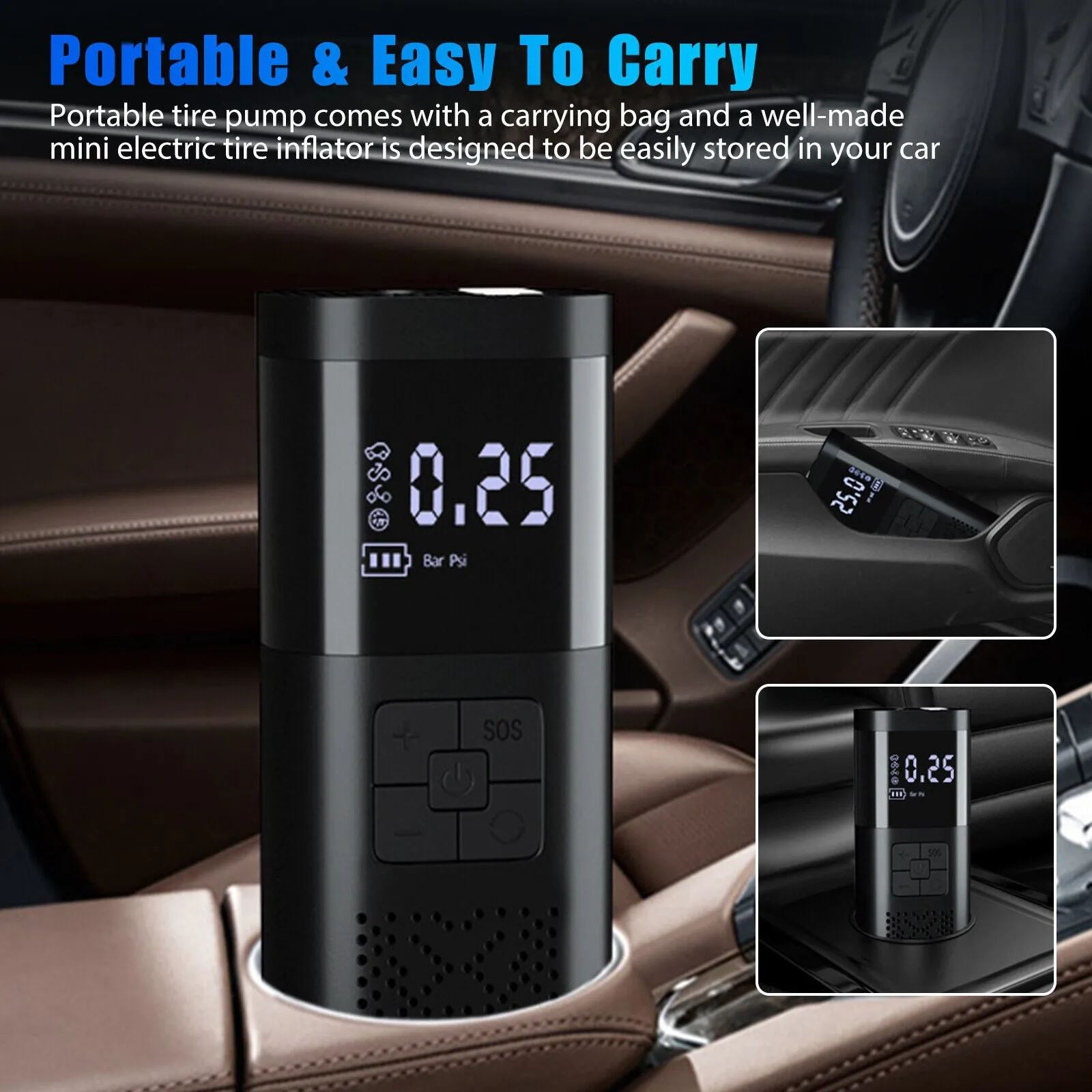 150psi Car Digital Electric Tire Inflator Portable LCD Car
