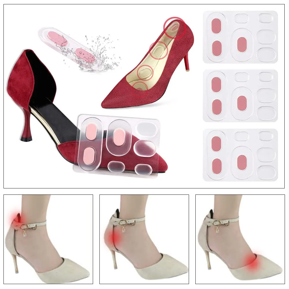 24 Pcs Self Adhesive Corn Pads Latex Foam Corn Cushions Clear Callus Pads Gel Heel Liners for Women Men Relieve Shoe Friction Feet Sore