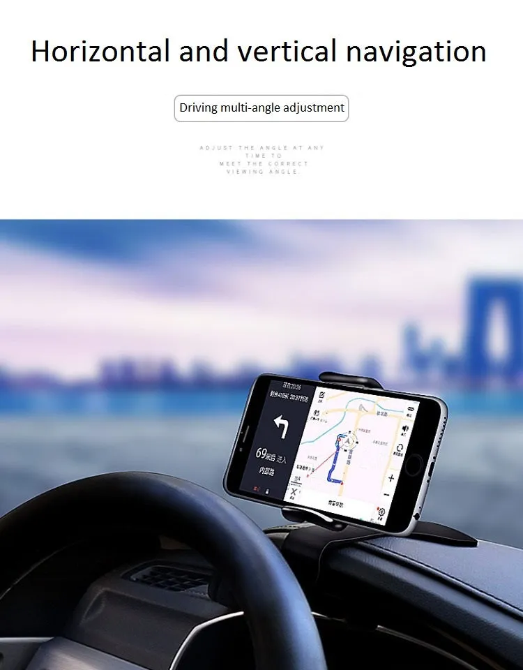 360 Degree Rotating HUD Car Mobile Phone Holder Black (color box