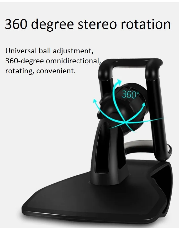 360 Degree Rotating HUD Car Mobile Phone Holder Black (color box