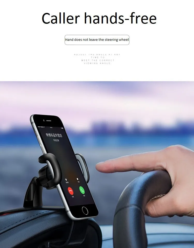 360 Degree Rotating HUD Car Mobile Phone Holder Black (color box
