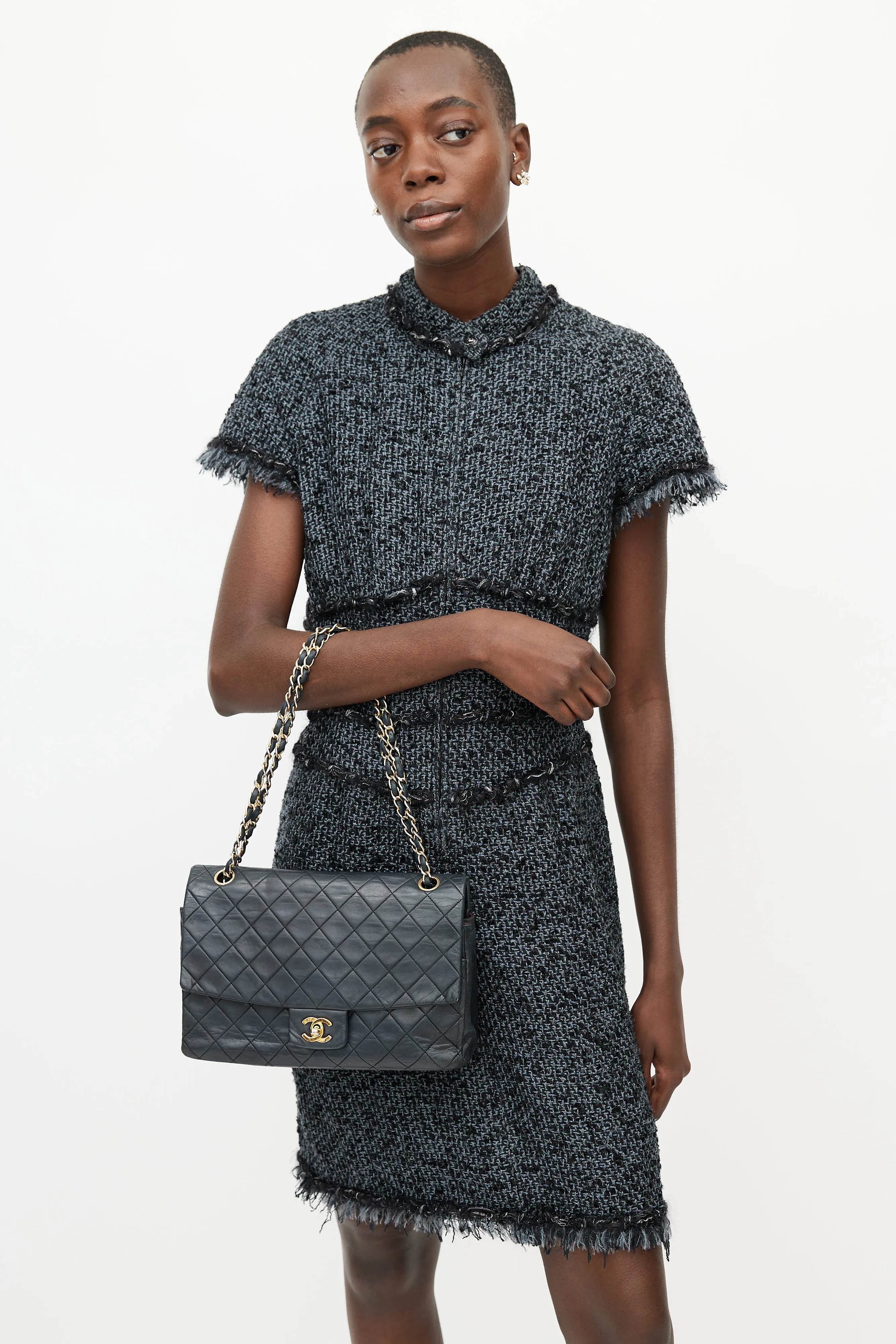 Black Classic Quilted Flap Bag