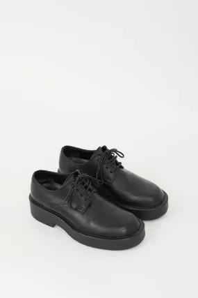 Black Leather Platform Derby