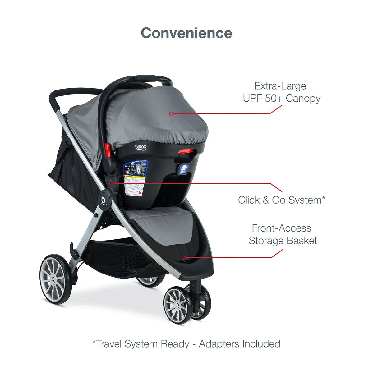 Britax B-Lively & B-Safe Gen2 FlexFit Travel System - Fog (SafeWash)