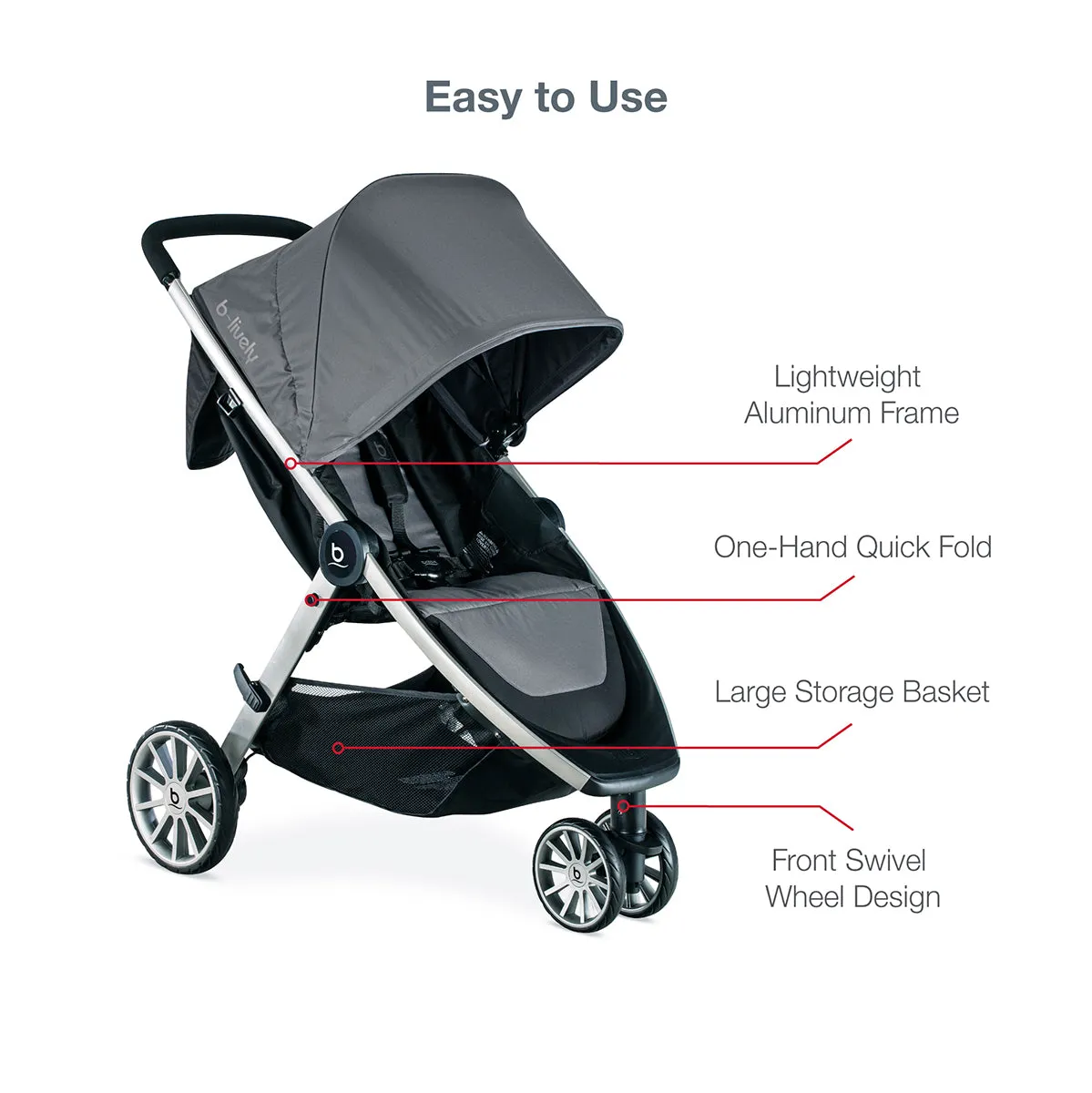 Britax B-Lively & B-Safe Gen2 FlexFit Travel System - Fog (SafeWash)