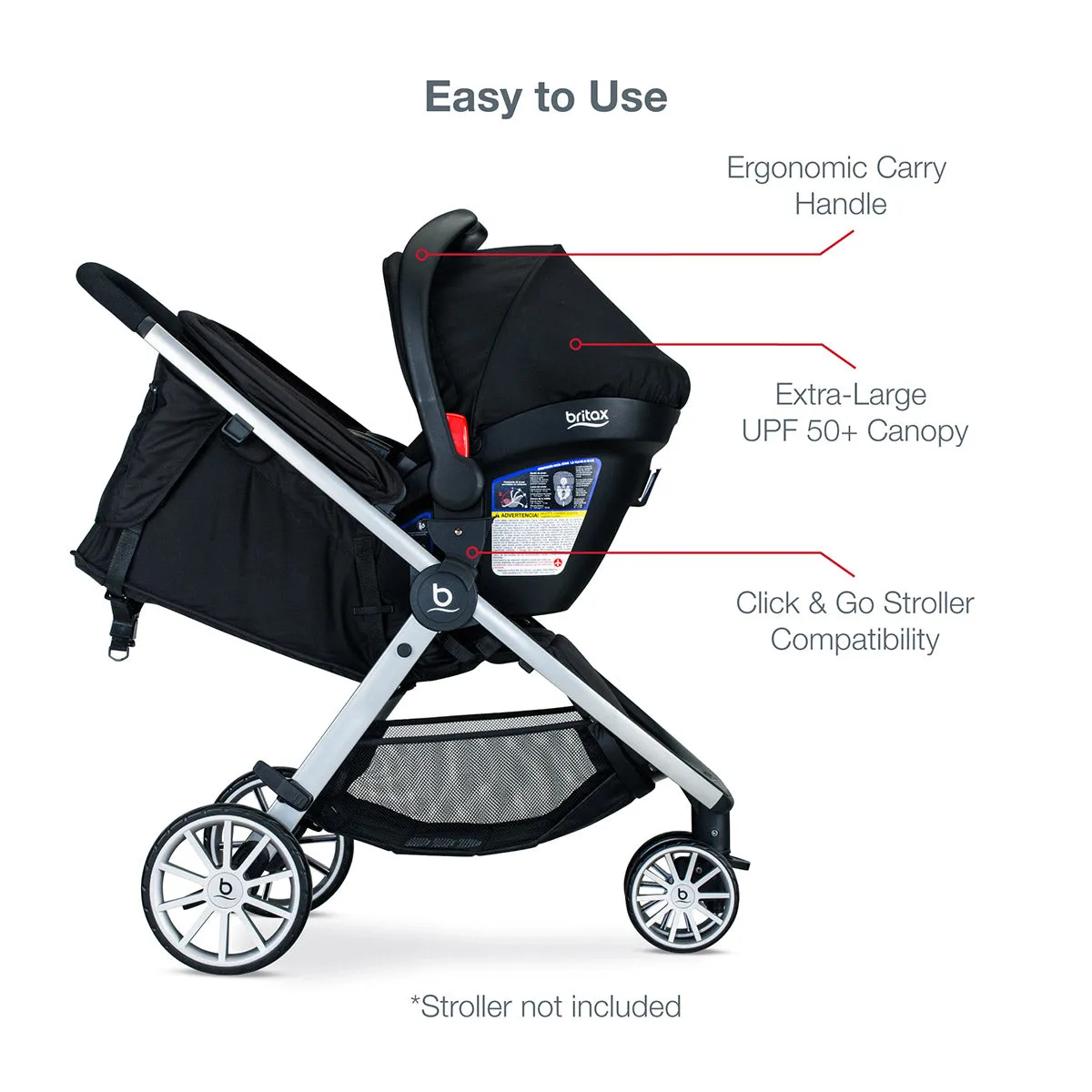 Britax B-Safe Gen2 FlexFit  Infant Car Seat - Jet (SafeWash)