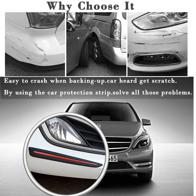 Carbon Fiber Car Bumper Scuff Protector Anti-Scratch Strips