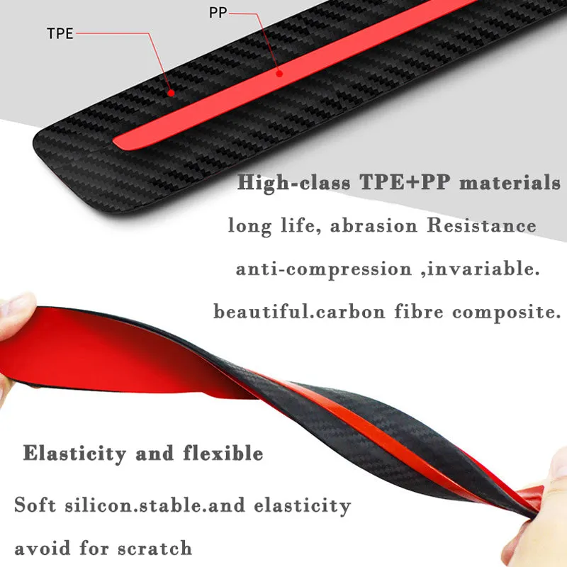 Carbon Fiber Car Bumper Scuff Protector Anti-Scratch Strips