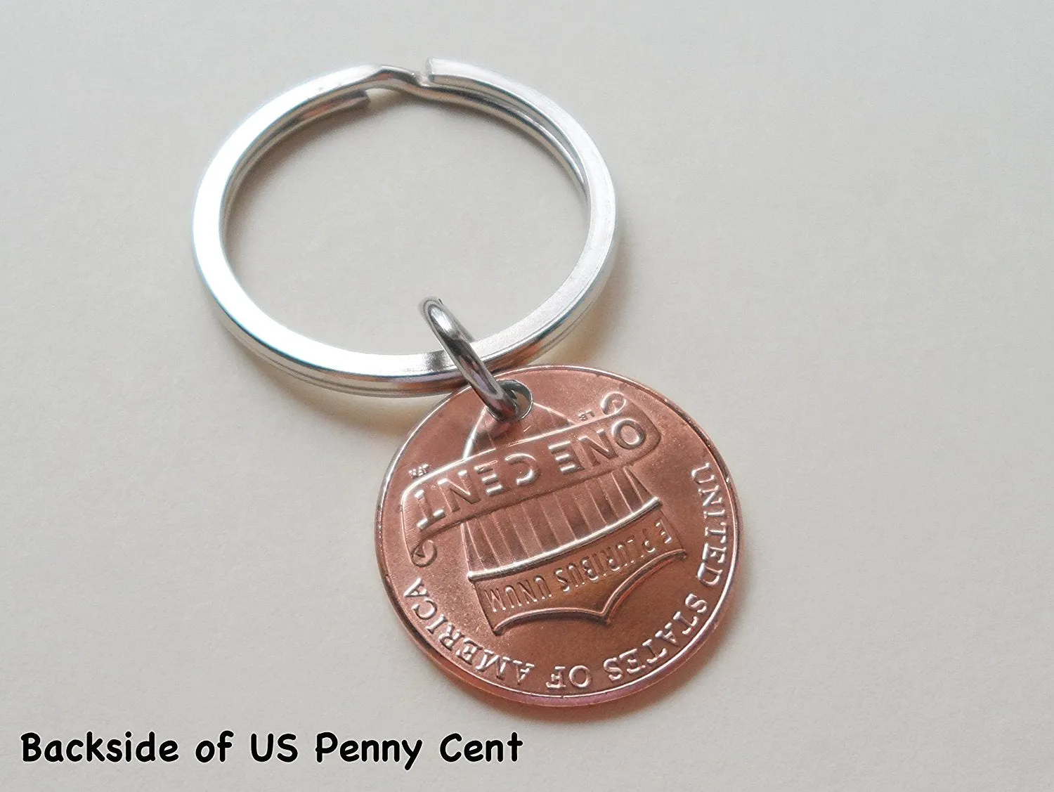 Centered Heart Stamped on 2016 Penny Keychain; 9 Year Anniversary Gift
