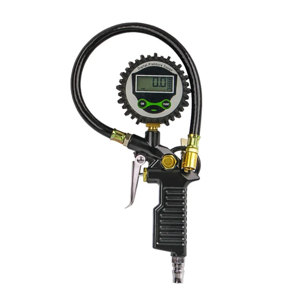 Digital Tire Inflator With Pressure Gauge Air Chuck With Rubber