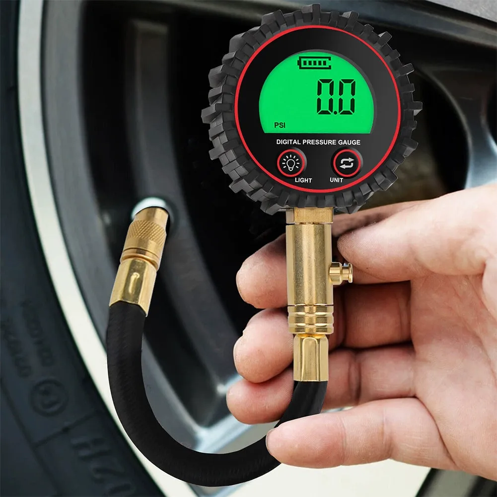Digital Tire Pressure Gauge 255PSI Professional Accuracy LCD