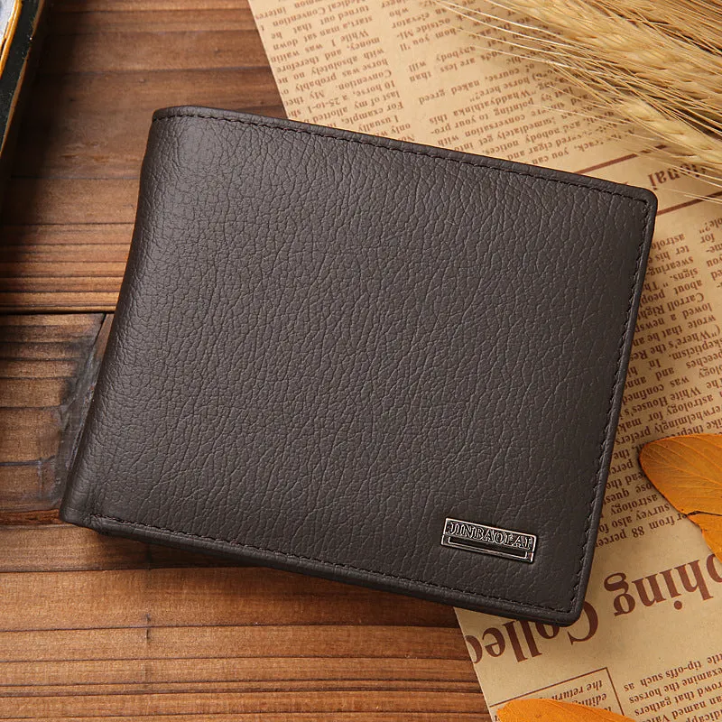 Genuine Leather Large Capacity Vintage Trifold Wallet