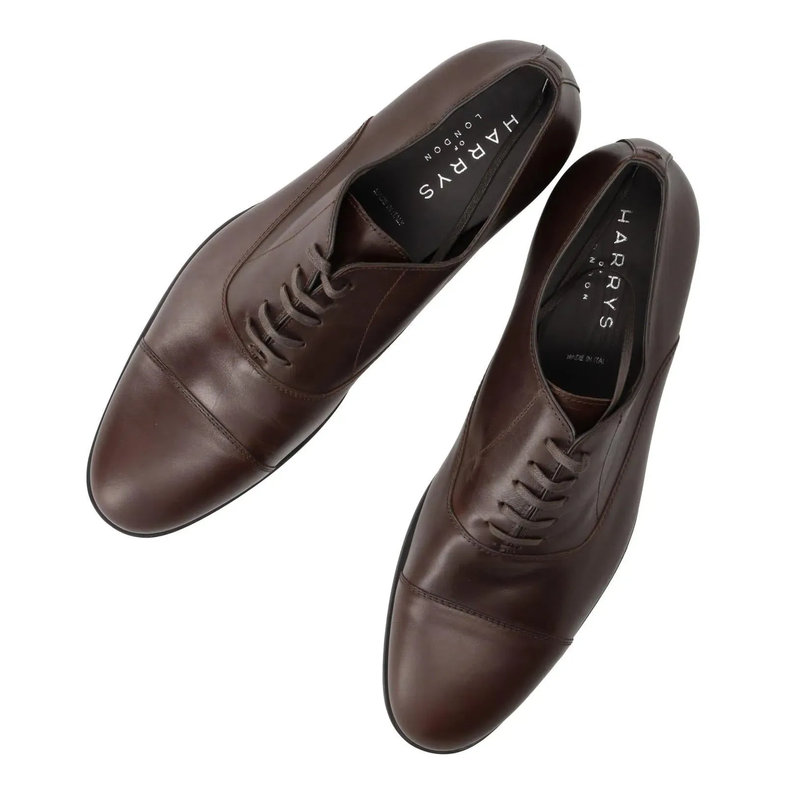 Harrys Of London Charles R Polished Leather Derby Shoe Dark Brown