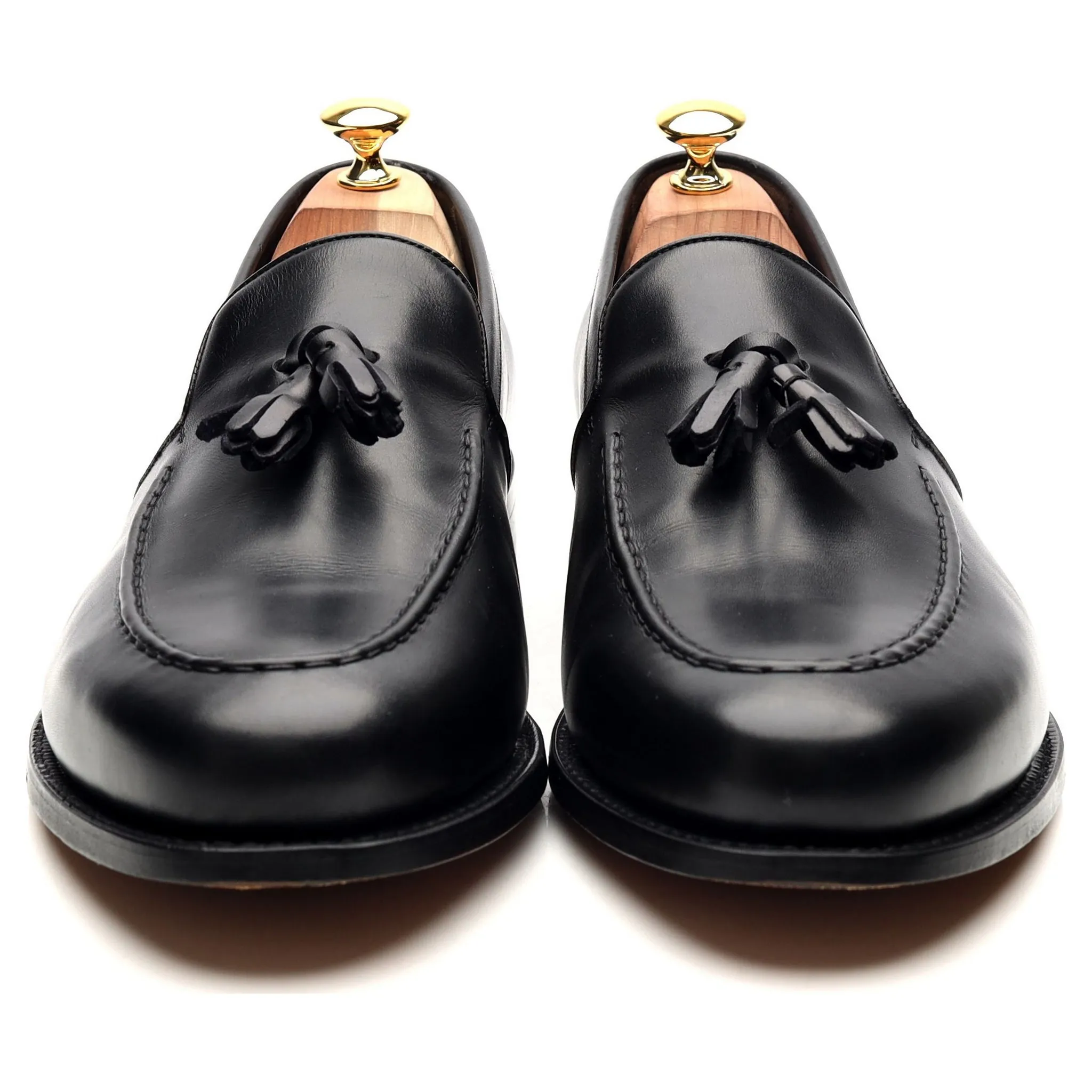 'Ramsden' Black Leather Tassel Loafers UK 11 F