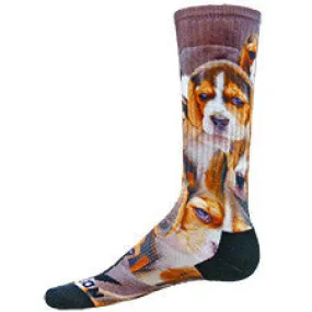 Sublimated Beagle Puppies Sport Socks (Unisex)