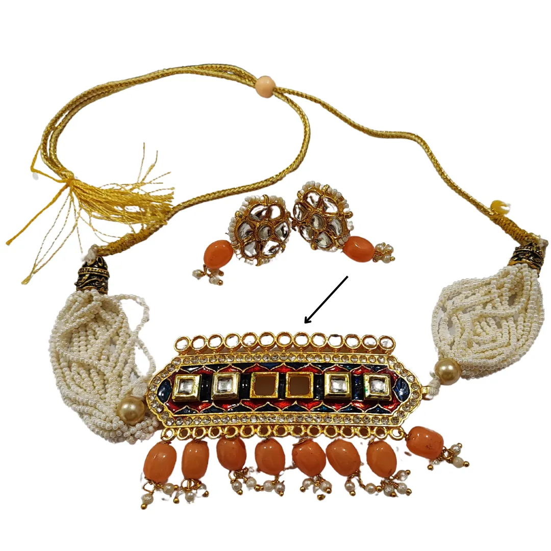 Teejh Akruti Blue Necklace Set - Sample