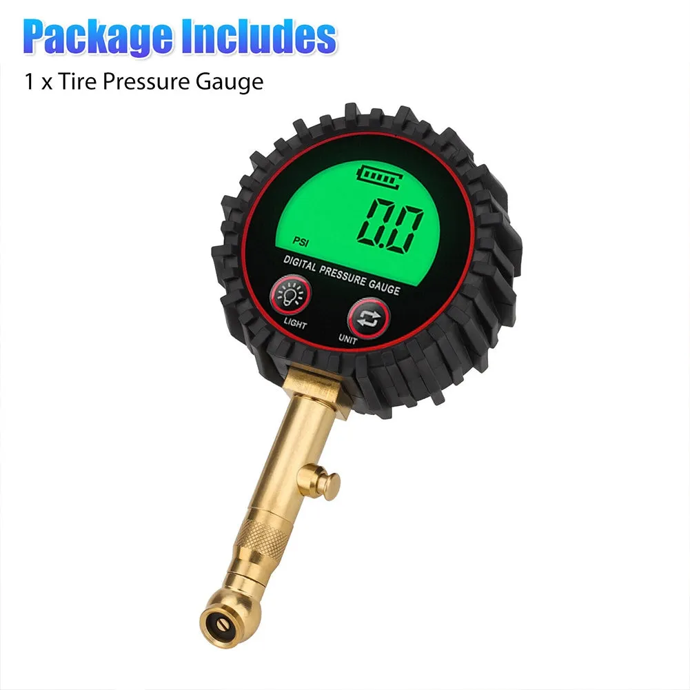 Tire Pressure Gauge 3-255PSI Heavy Duty Backlight LCD Display